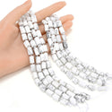 Natural White Howlite Gemstone Faceted Tube Beads, 12x7mm, Hole ID 1mm, 15 Inch/1 Strand, GZ8-4
