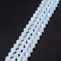 250pcs Creative Club Faceted Bicone Crystal Glass Beads, White Opal, 6mm (0.24 Inch), Hole ID 1mm, CCB634