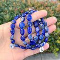 1 Strand Stretch Natural Blue Lapis Lazuli Free Form Gemstone Bracelet, 7-10mm Beads, Length Selections: 7 inch/7.5 inch