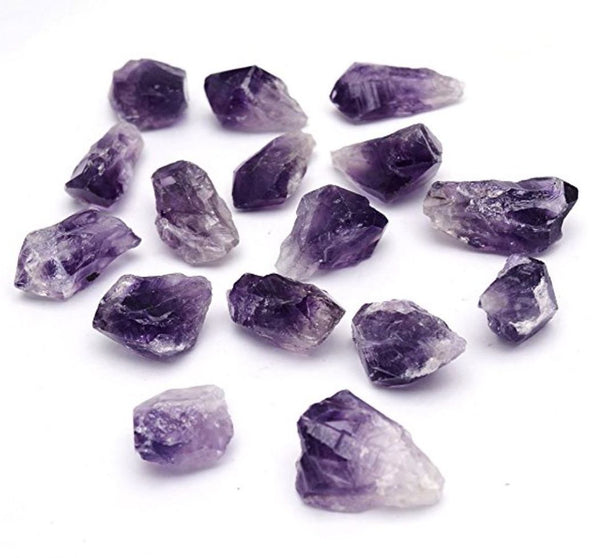 1pc Natural Raw Purple Amethyst Crystal Free Form Gemstone Pendant Necklace, 18 inch 18K Yellow Gold Plated Stainless Steel Chain, GGP12-2