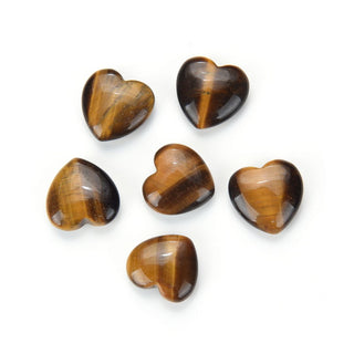 4pcs Natural Yellow Tiger Eye Heart-shaped Gemstone, 20mm Heart Loose Cut Stones, G3P-H1