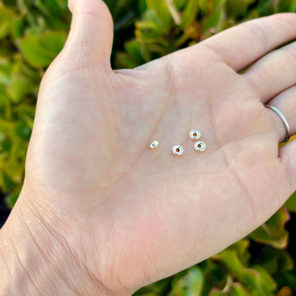 10pcs Real 1/20 14K Gold Filled Puffy Rondelle Beads, Size Selections: 4mm/6mm