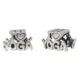 Solid 925 Sterling Silver Love Yoga Charm Health Awareness Bead