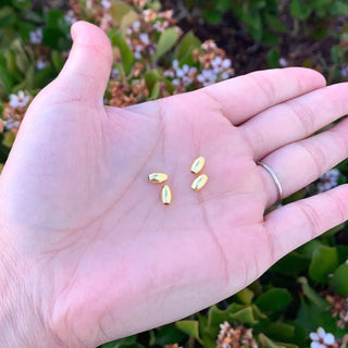 20pcs 925 Sterling Silver Oval Rice Beads, Real 18K Yellow Gold Plated, Size Selections: 5.5x3mm, 7x4mm, 8x6mm