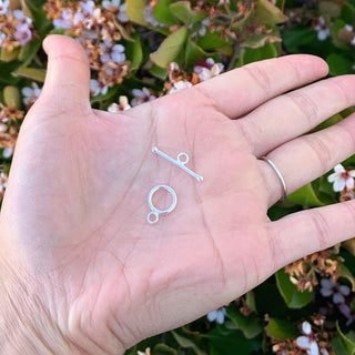 2 Sets 925 Sterling Silver Round Toggle Clasps, T-Bar Jewelry Closure, Size Selections: 10mm/12mm/15mm