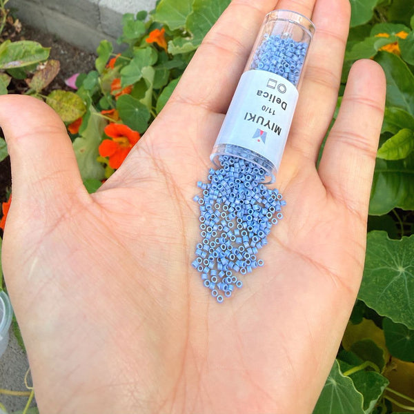 30g Miyuki Delica 11/0 Seed Beads, Opaque Matte Rainbow Mermaid Blue DB2318