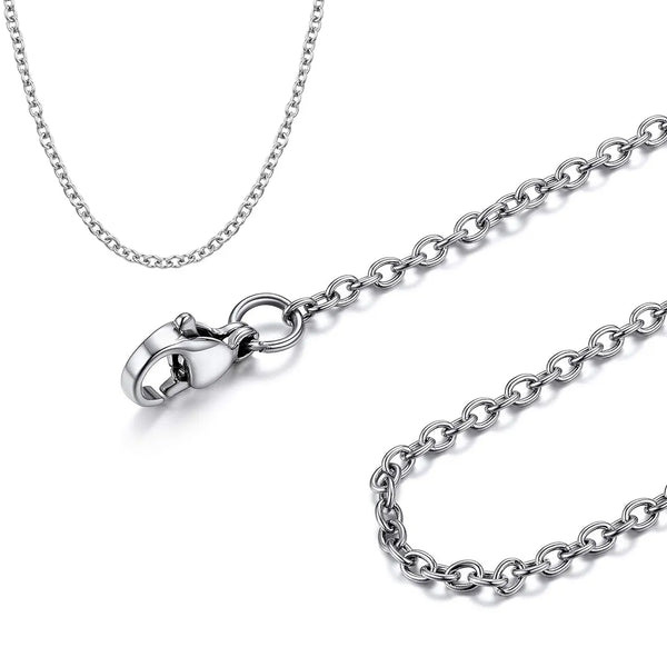 5pcs 304 Stainless Steel 4mm Round Cable Link Chain Necklaces (18 Inch/20 Inch/22 Inch)