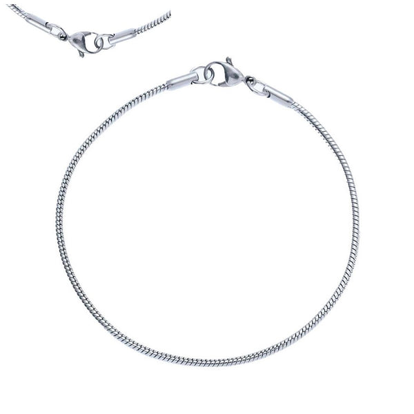 5pcs 304 Stainless Steel 2mm Snake Chain Bracelets, Tarnish Resistant, Size Selections: 6.5 Inch/7 Inch/7.5 Inch/8 Inch/8.5 Inch