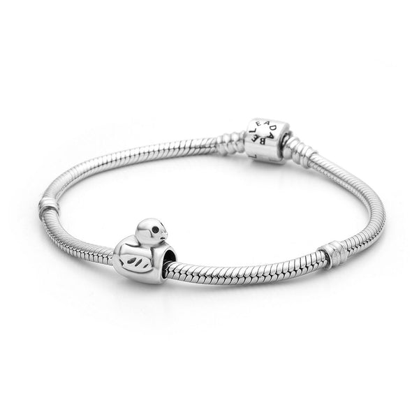 1pc Solid 925 Sterling Silver Duck Charm Bird Animal Bead, Compatible with Pandora All Other Charm Bracelets, EC2-D1