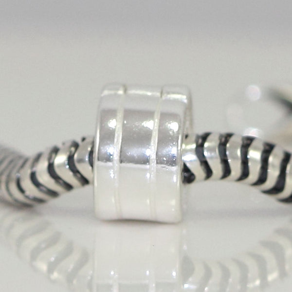 1pc 925 Sterling Silver Clip Lock Charm Holder Bead Stopper, Compatible with Pandora All Other 3mm Charm Bracelet, EC112