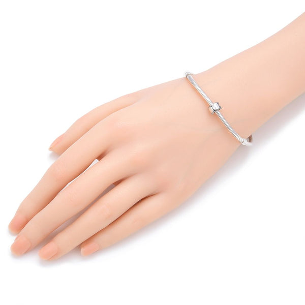 1pc Real 925 Sterling Silver Endless Love Cute Small Bead Charm Spacer, Compatible with Pandora All Other Charm Bracelet, EC25-2
