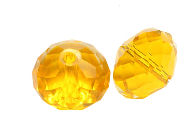 24pcs Adabele Austrian Faceted Rondelle Crystal Beads #5040, Light Topaz (Yellow), Size Selections: 6x4mm, 8x6mm, 10x8mm