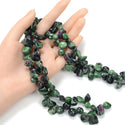 Natural Ruby Zoisite Gemstone Petal Keishi Beads, Irregular, 10mm-20mm, Hole ID 1mm, 1 Strand/15 Inch, GZ6-13