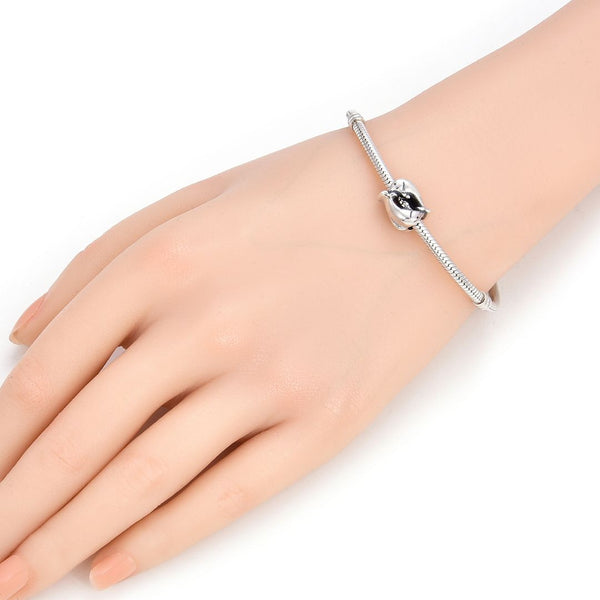 1pc 925 Sterling Silver Dancing Dolphin Charm Bead, Compatible with Pandora All Other Charm Bracelets, EC2-S1