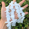 Natural White Alabaster Gemstone Stick Point Beads, Irregular, 7mm-23mm Long, Hole ID 1mm 1 Strand/15 Inch, GZ5-18