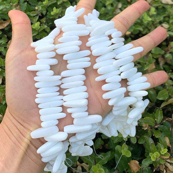 Natural White Alabaster Gemstone Stick Point Beads, Irregular, 7mm-23mm Long, Hole ID 1mm 1 Strand/15 Inch, GZ5-18