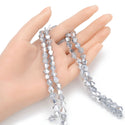 200pcs Creative Club Faceted Bicone Crystal Glass Beads, Silver Shade, 8mm (0.31 Inch), Hole ID 1.1mm, CCB832