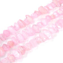 Natural Raw Crystal Quartz Nugget Drilled Gemstone Beads, Rose Pink AB Titanium Coated Stone Nuggets, 15 Inch, GA-B8