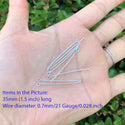 20pcs 925 Sterling Silver Eyepin Eye Pins, 0.7mm/21 Gauge, Length Selections: 18mm/25mm/30mm/35mm