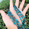 Natural Chrysocolla Turquoise Gemstone Oval Tumbled Pebble Beads, Irregular, 5mm to 8mm, Hole ID 1mm, 15 Inch/1 Strand, GZ11-52