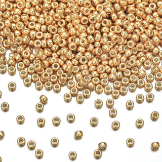 50g Miyuki Rocaille 8/0 Round Seed Beads Duracoat Galvanized Gold RR-4202