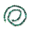 Natural Green Malachite Gemstone Oval Tumbled Pebble Beads, Irregular, 6mm to 8mm, Hole ID 1mm, 15 Inch/1 Strand, GZ11-79
