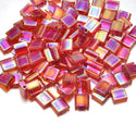 10g Miyuki Full Tila Square Seed Beads 5x5mm, Rainbow Strawberry (TL-254)