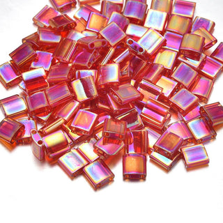 10g Miyuki Full Tila Square Seed Beads 5x5mm, Rainbow Strawberry (TL-254)