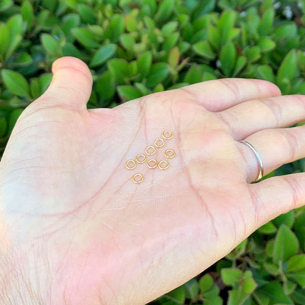 20pcs 925 Sterling Silver Open Jump Rings, Real 18K Yellow Gold Plated, 0.8mm/20 Gauge, Size Selections: 4/6/8/10/12mm