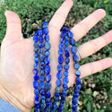 Natural Blue Lapis Lazuli Crystals Gemstone Oval Tumbled Pebble Beads, Irregular, 6mm to 8mm, Hole ID 1mm, 15 Inch/1 Strand, GZ11-40
