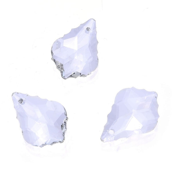 20pcs Creative Club Faceted Crystal Glass Baroque Chandelier Pendant Drops, April Clear Birthstone, 22x13mm Large, Hole ID 1mm, CCF-1