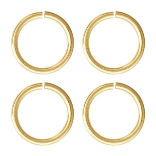 20pcs 925 Sterling Silver Open Jump Rings, Real 18K Yellow Gold Plated, 0.7mm/21 Gauge, Size Selections: 4mm/6mm/8mm/10mm