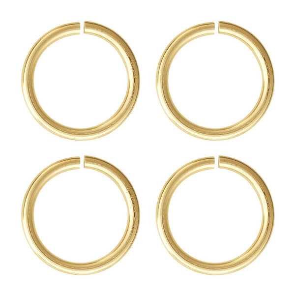 20pcs 925 Sterling Silver Open Jump Rings, Real 18K Yellow Gold Plated, 0.8mm/20 Gauge, Size Selections: 4/6/8/10/12mm