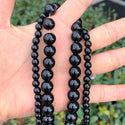 AAA Natural Black Agate Gemstone Round Beads, 15 Inch/1 Strand, Size Selections: 4mm/6mm/8mm/10mm