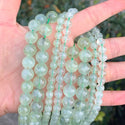 Natural Green Prehnite Gemstone Round Beads, 15 Inch/1 Strand, Size Selections: 4mm/6mm/8mm/10mm
