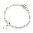 1pc Real 925 Sterling Silver Bravery Love Heart Bead Charm Pendant, Compatible with Pandora All Other Charm Bracelets, EC4-D7