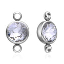 10pcs Grade A April Crystal Clear Birthstone Links, Stainless Steel, Tarnish Resistant, 10mm, CCP36-4