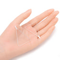 50pcs Triangle Beading Hoops, Sterling Silver Plated Brass, 0.7mm/21 gauge, 50mm Long, CF130-3