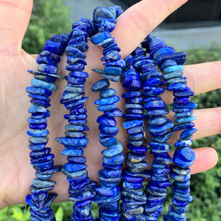 Natural Blue Lapis Lazuli Gemstone Flat Coin Chip Beads, Irregular, 7mm-10mm, Hole ID 1mm, 15 Inch/1 Strand, GZ7-8