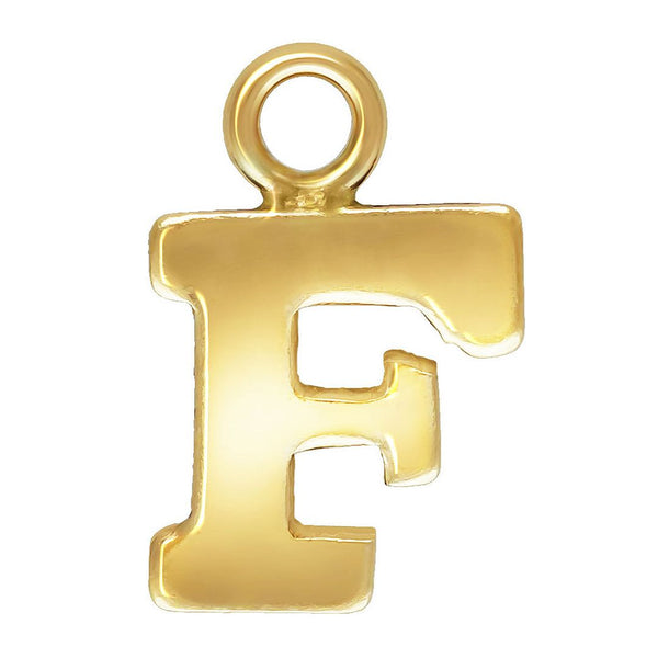 1pc Real 1/20 14K Gold Filled Letter F, Small Alphabet Charm Drop, 5.2x5.8m , JK12-A6