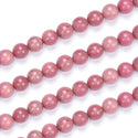 Natural Grade A Pink Rhodonite Gemstone Round Beads, 1 Strand/15 Inch, Size Selections: 6mm/8mm/10mm