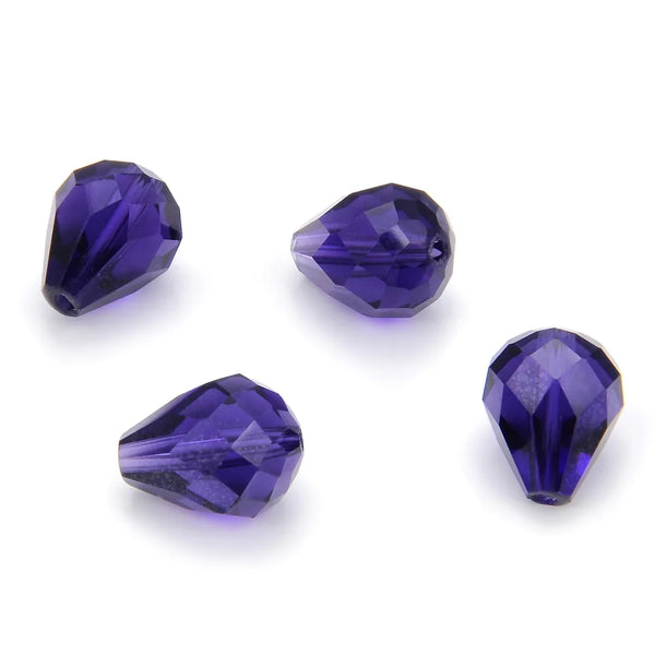 24pcs Adabele Austrian Faceted Teardrop Crystal Beads #5500, Purple Velvet, 10mm x 8mm, Hole ID 1.1mm, SST-1027