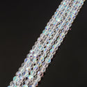 200pcs Creative Club Faceted Round Crystal Glass Beads, Crystal AB, 6mm (0.24 inch), Hole ID 1mm, CC2R602