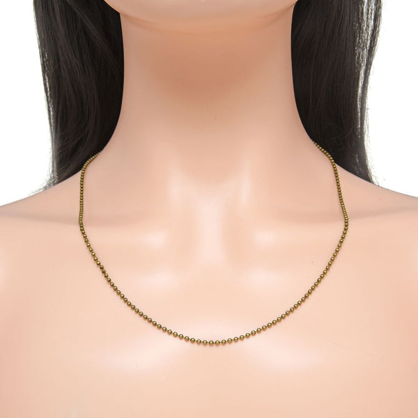 33 Feet Beaded Round Ball Chain, Antique Bronze Plated Brass, Chain Width Selections: 1mm/2mm/3mm