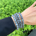1 Strand Stretch Natural Grade A Labradorite Beaded Gemstone Bracelet, 8mm Bead, Length Selections: 7 inch/7.5 inch/8 inch/8.5 inch