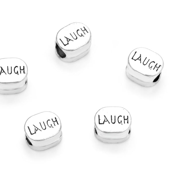 20pcs Laugh Happiness Large Hole Beads, Hole ID 4.5mm, Antique Silver, Zinc Alloy Metal, MEC-C5