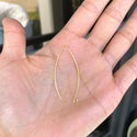 20pcs Tarnish Resistant Marquise V Shape Earring Hooks, 18K Yellow Gold Plated Brass, 45mm, 0.7mm/21 Gauge, BF247-2