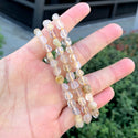 1 Strand Stretch Natural Gold Rutilated Quartz Free Form Gemstone Bracelet, 5-8mm Small Beads, Length Selections: 7 inch/7.5 inch