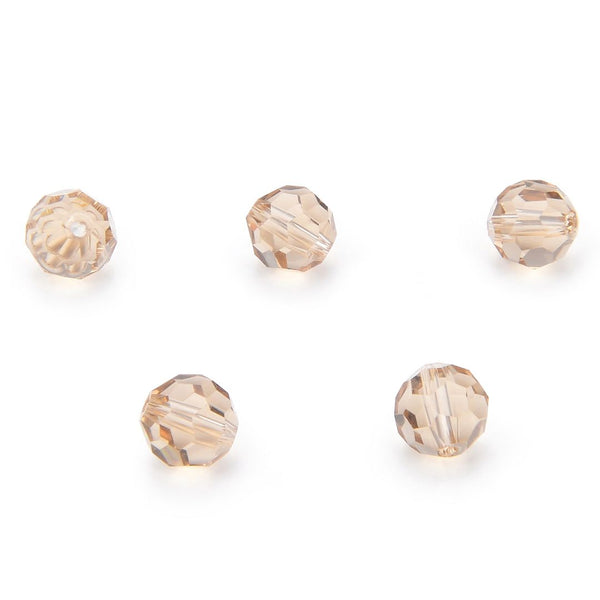 50pcs Adabele Austrian Faceted Round Crystal Beads #5000, Silver Champagne, Size Selections: 4mm/6mm/8mm/10mm