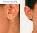 2pcs Real 1/20 14K Gold Filled 2.56 Inch Threader Earrings, Pull Through Dangle Cable Chain with Bar Pin, JW3-B65